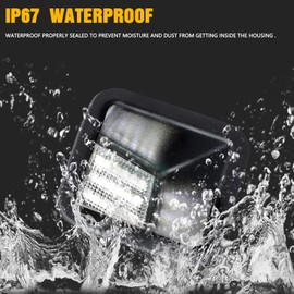 F-250 Super Duty Led License Plate Light Tag Lamp Housing Assembly Replacement For Ford 2017-2022 F-350 F-450 Super Duty Pickup Truck 6000k, Smoke Lens