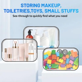 XXBAGMORE 12 Pack Clear Makeup Bag, TSA Approved Toiletry Organizer,PVC Cosmetic Zipper Pouch Bulk for Travel, Diaper, Toy, Gift