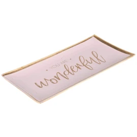Gift Company Love Plates, glass plate, L, you are wonderful, pink, 10 x 0.8 x 21 cm