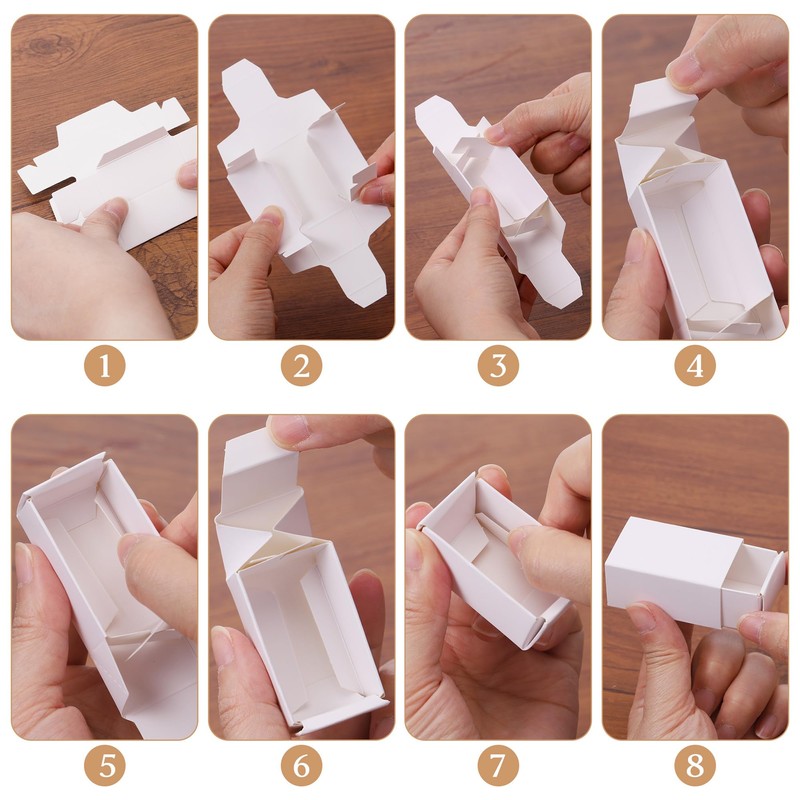 100 Pcs Plain Card Craft Matchboxes, White Matchbox 5x3x2.5 cm