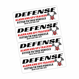 4 x G41 Defense Stickers GPS Tracker Alarm Warning Vehicle Protection Security Signs Secure Satellite Tracking Device Deterrent Car Tracked (Externally to Smooth Surfaces)