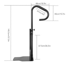 600LBS Capacity Hot Tub Handrail 56" H Safety Handrail Pivots 360 Rotatable Adjustable Height Spa Hot Tub Handrail Slide-Under Base