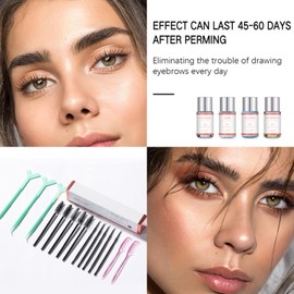 Kit de Levantamiento Cejas Set Laminación con Brochas Peines y Plástico Transparente Estilizado DIY Permanente Larga Duración para Uso en Salones Hogar