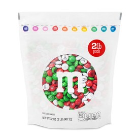 M&M’S WORLD Christmas Milk Chocolate Candy - 2 Pounds of Holiday Color Chocolate Bulk For Christmas Candy Bags, Decorations, and More