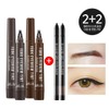 Lire Rire Fork Tattoo Eyebrow 2pcs + Gel Eyeliner 2pcs - 08)Fork_Dark Brown+Light Brown+Pencil 2 / 리르 포크 타투아이브로우 2개+젤 아이라이너 2개 - 08)포크_다크브라운+라이트브라운+펜슬2개