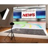 Leyiyi 5x3ft News Broadcast Hall Backdrop Microphone TV Show Record