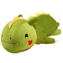 Axolotl Plush Toys for Ages 3 4 5 6 7 8+ Year Cute Axolot Stuffed Animal Dinosaur Plush Throw Pillow,Soft Plushie Dino, Plush Toys Set, Christmas Birthday Gifts for Baby, Toddler, Kids (Green,31 inch)