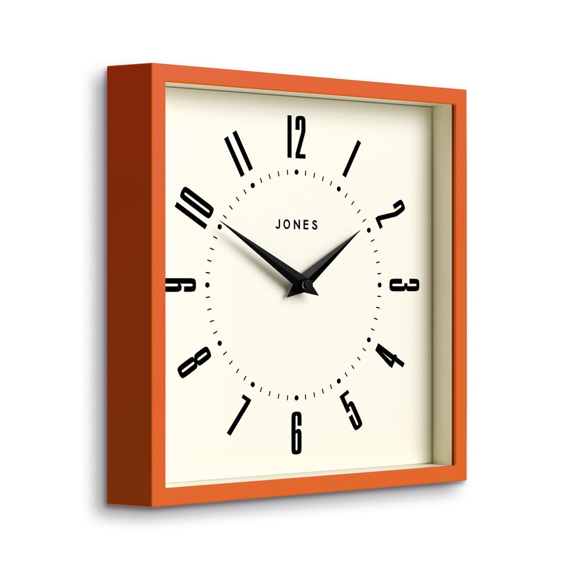 Jones Clocks® Box wall clock | Retro square clock |