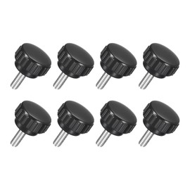 uxcell 8Pcs M6 x 16mm Knurled Clamping Knob, 304 Stainless Steel Thumb Screw Clamping Knob Round Hand Threaded Hand Bolt Stud Knob 25mm Dia for Machinery