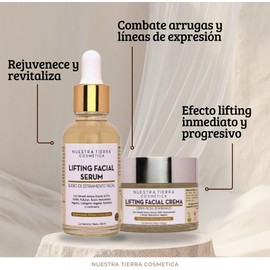 Nuestra Tierra Cosmetica Kit Lifting Facial, Suero Reafirmante, Crema Facial, 35ml + 60g