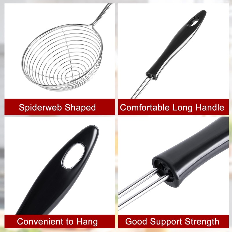 9 Pcs Stainless Steel Hot Pot Strainer Spoons, 8cm Small