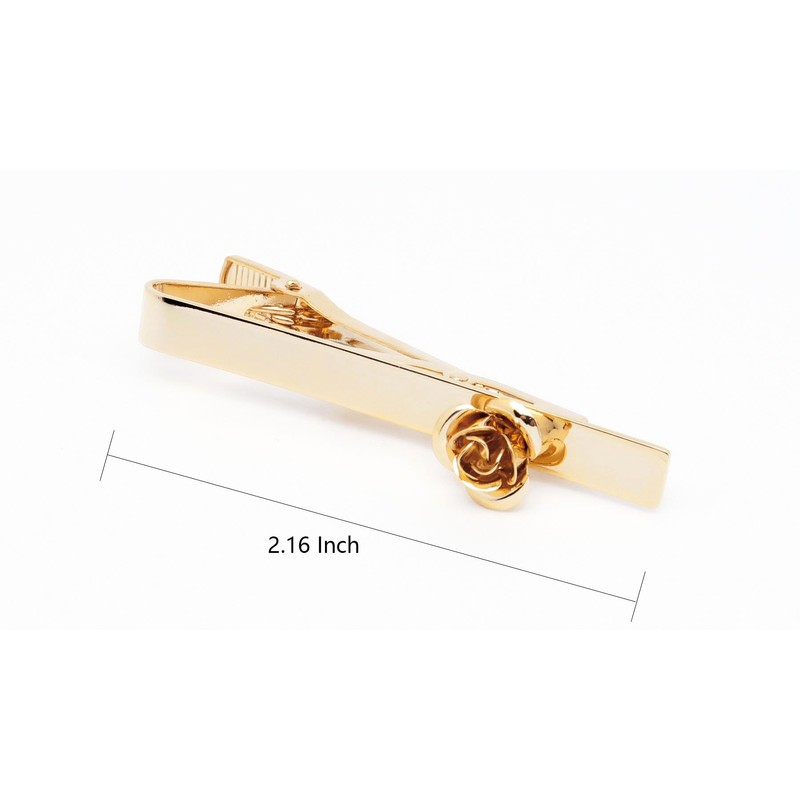 Jonwo Rose Flower 5.7 cm Tie Clips for Men in