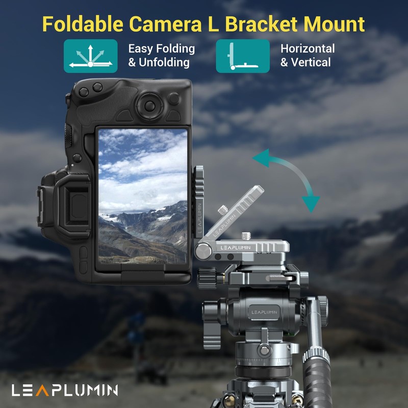Leaplumin Foldable DSLR Camera L Bracket，Lightweight Camera L Bracket Vertical