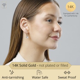 MAX + STONE Gold Leverback Cubic Zirconia Dangle Drop Earrings for Women | 5 CT.TW 14k Real Yellow Gold