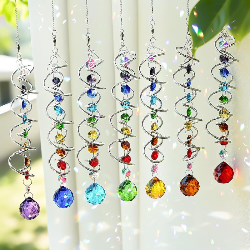 H&D HYALINE & DORA 7 Pack Crystal Suncatchers for Windows