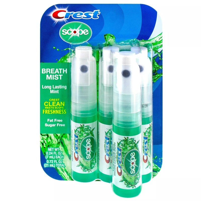 Crest Scope, 4-Pack - Mint Breath Freshen Mist Sprays (4