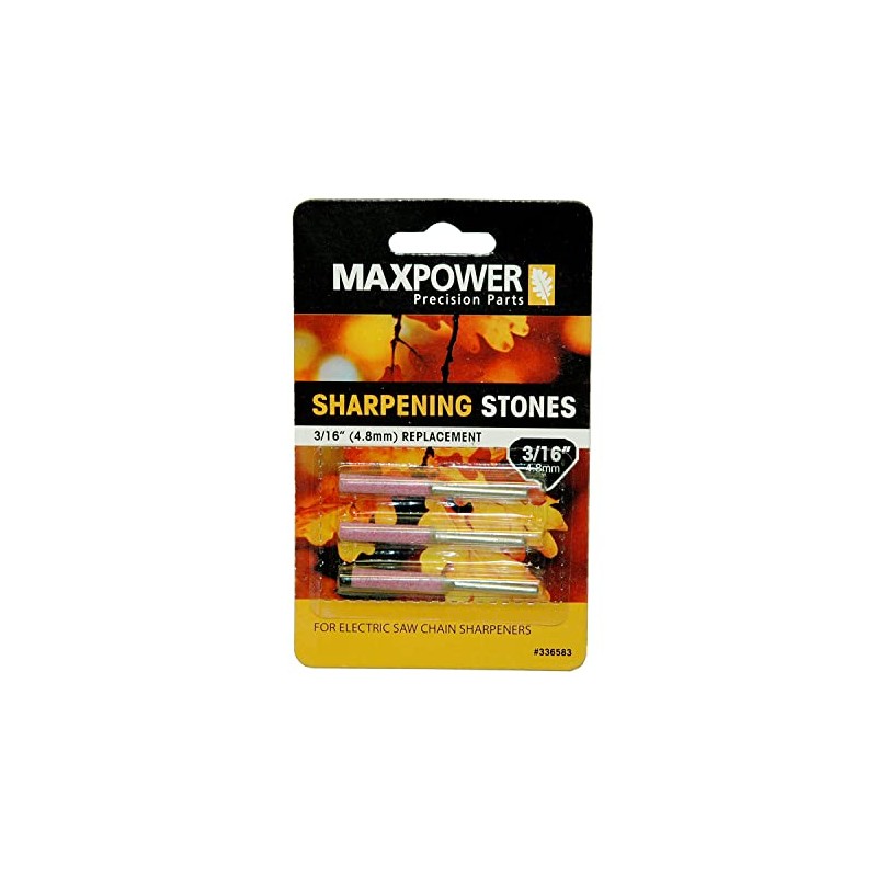 Maxpower 336583 3 Piece 3/16" Replacement Sharpening Stones for Chainsaw