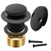 Matte Black Bathtub Drain Tip-Toe Tub Trim Set with Two-Hole