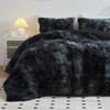 Wajade Faux Fur Plush Black Comforter Set Fluffy Fuzzy Shaggy