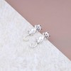 Aneneiceera Boho Cat Ear Jacket Earrings Silver Floating Cat Earrings