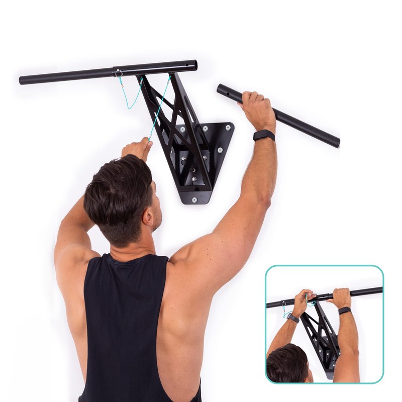 PULLUP & DIP Straight Pull-Up Bar Set as Extension for