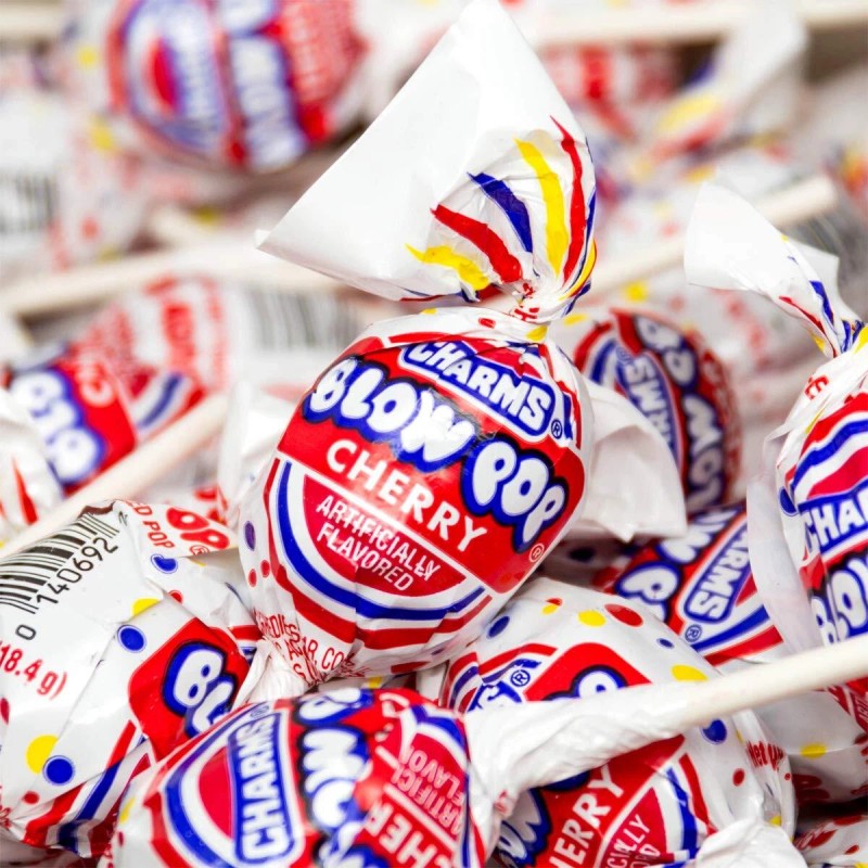 Tootsie Roll Charms Blow Pops Cherry Flavor 48 Count Chewy