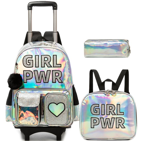 Meetbelify Rolling Backpack for Girls Backpack with Wheels for Elementary