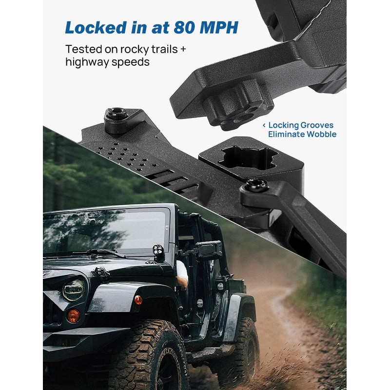 JOYTUTUS Wrangler Mirrors Doors Off or Doors On with Integrated
