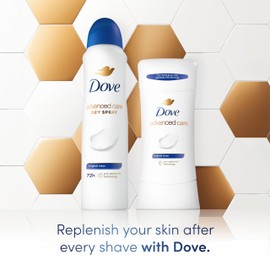 Dove Advanced Care Antiperspirant Deodorant Stick Original Clean 4 Count For helping skin barrier repair after shaving by boosting ceramide levels in your skin 2.6 oz