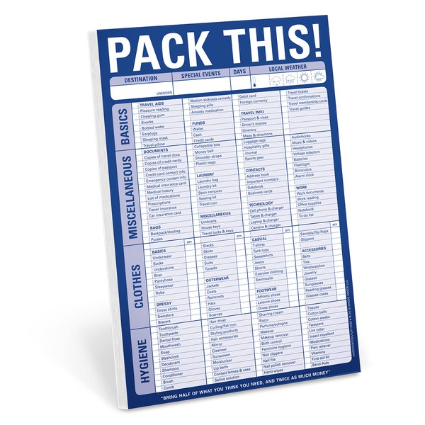 Knock Knock Pack This! Note Pad, 6 x 9-inches