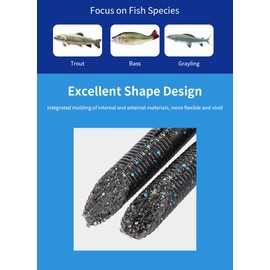 ENERFLAT Soft Plastic Fishing Lure - Wacky Worms, Senko Worms for Bass Fishing, 4 Inch, 5 Colors, 30pcs,Boxed, Tear-Resistant - Senko Lures for Freshwater,Bass Lures & Senko Worms for Ultimate Catch