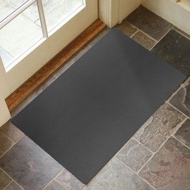 Front Door Mat Indoor Outdoor, Waterproof Low Profile Entrance Mat for Back Door, Leather-Look Soft PVC Rug for Entryway, Easy Clean and Stain Resistant Doormat, Dark Grey, 29.5x17 Inch