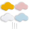 ShipeeKin 4 x Colourful Furniture Knobs, Cloud-shaped, Cute Ceramic Cupboard