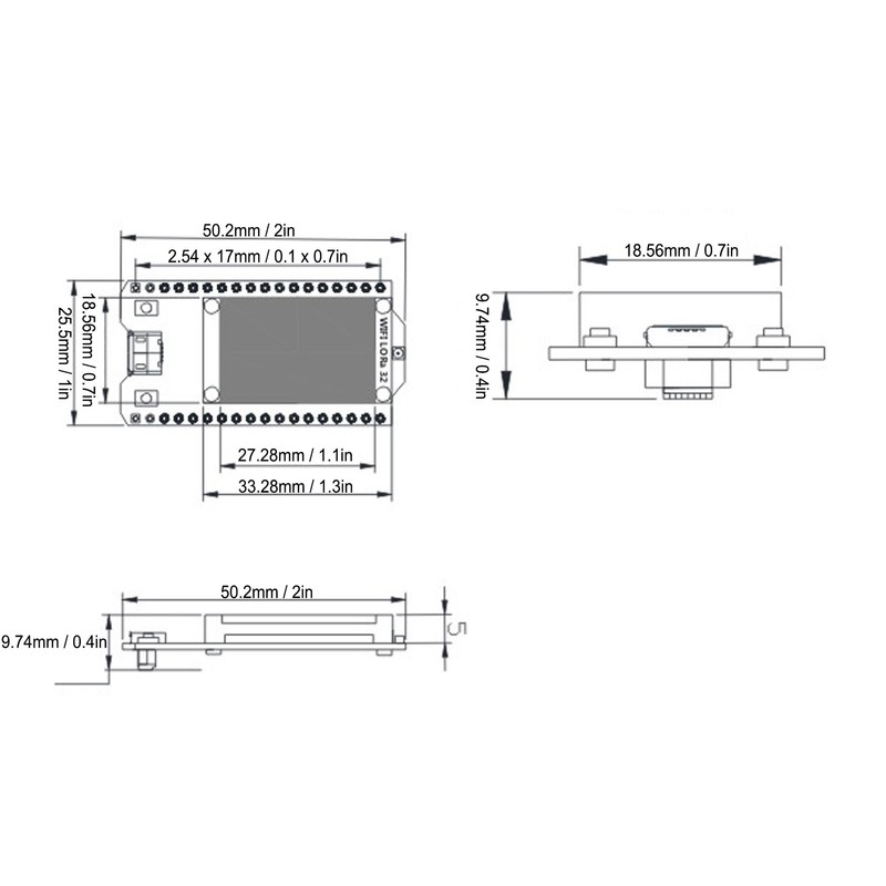 Development Board Kit SX1276+ESP32 Chip Non‑Module Wifi LoRa 868‑915MH with