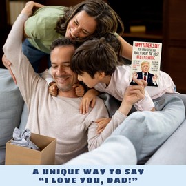 Pawzity Funny Fathers Day Card - Happy Father's Day Cards for Dad from Daughter, Son, Kids, Toddler - Funny Fathers Days Cards for Dad, Daddy - Single 5.3''x 8'' Folded Card with Red Envelope