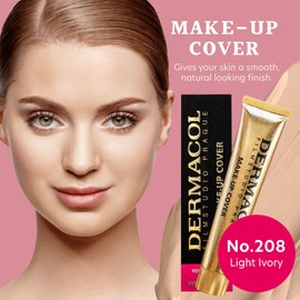 Dermacol Dermacol - Full Coverage Foundation, Liquid Makeup Matte Foundation with SPF 30, Waterproof Foundation for Oily Skin, Acne, & Under Eye Bags, Long-Lasting Makeup Products, 30g, Shade 208