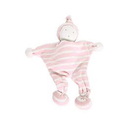 Under The Nile Organic Cotton Baby Buddy Lovey Toy - Pink Stripe