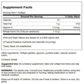 Swanson Cold-Pressed Wheat Germ Oil 1130 Milligrams 60 Sgels