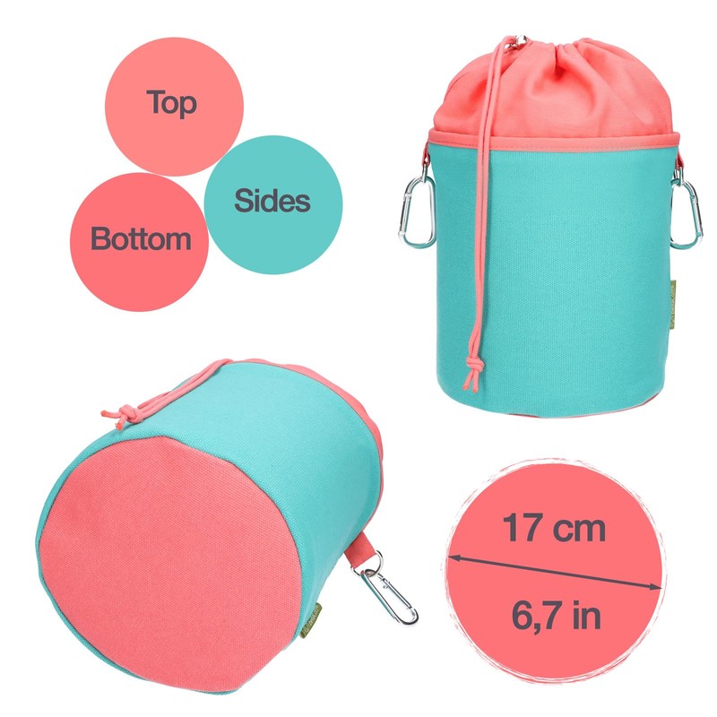 trendfinding Canvas Fabric Clothes Peg Bag with 2 Carabiner Hooks