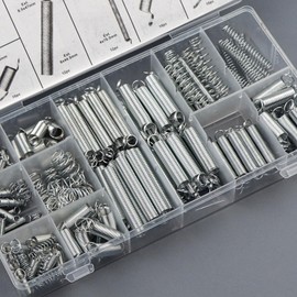 TAIANJI 20 Sizes Compression Springs, 200 Pcs Tension Spring Steel, Various Spring Box Partition Extension Spring Assortment Small Spring