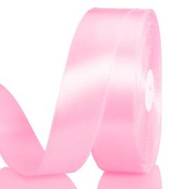 Satinband Rosa 25 mm Breit Schleifenband, 91 Meters Geschenkband Stoffband Satin Dekoband Seidenband zum Basteln, Geschenkverpackung, Kunsthandwerk, Geburtstag Hochzeit Taufe Weihnachten Dekoration