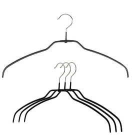 Mawa Reston Lloyd Silhouette Ultra-Thin Series, Non-Slip Space Saving Shirt Hanger, Style 42/FT, Pack of 4, Black