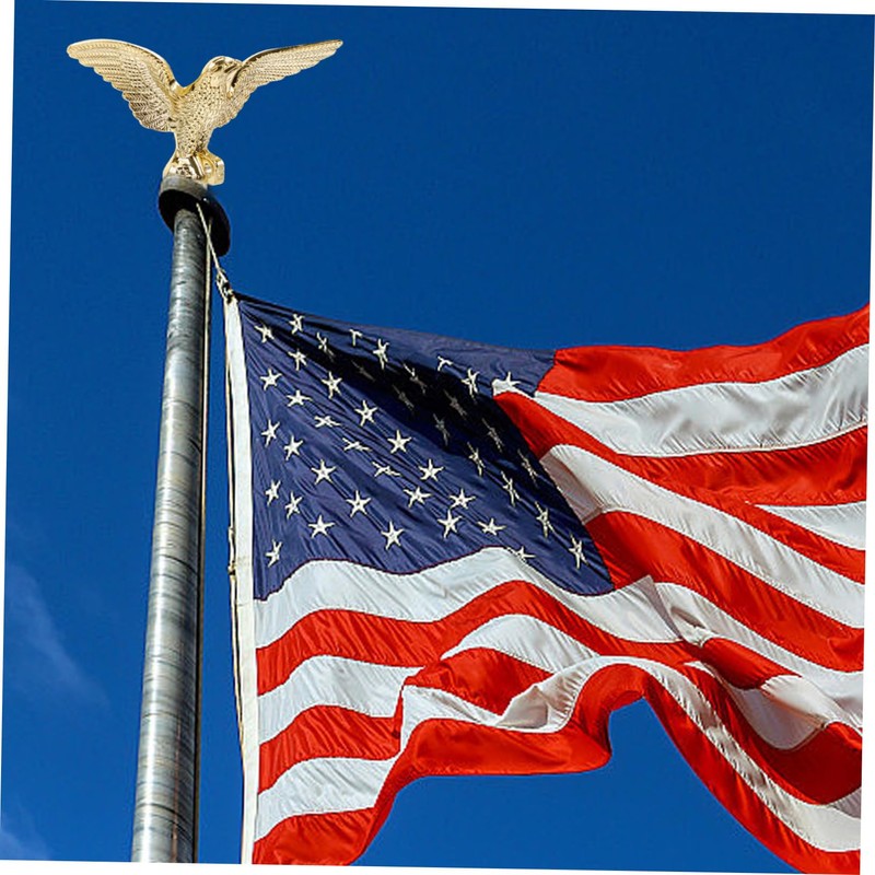 Toddmomy Eagle Flag Pole Finial Eagle Topper Flagpole Golden Head