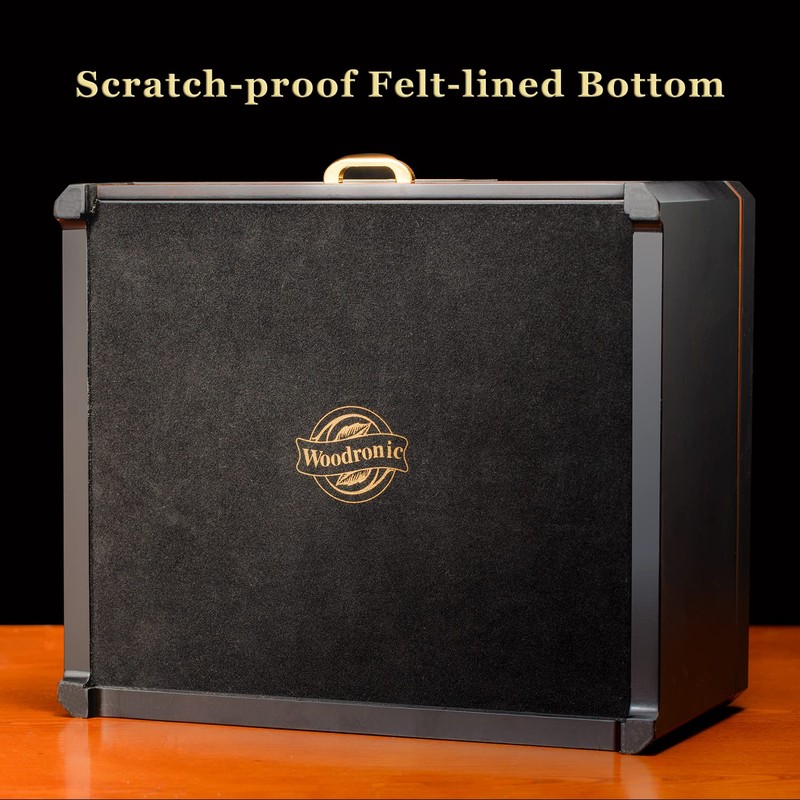 Woodronic Cigar Humidor with Accessory Drawer for 50 Cigars, Humidifier
