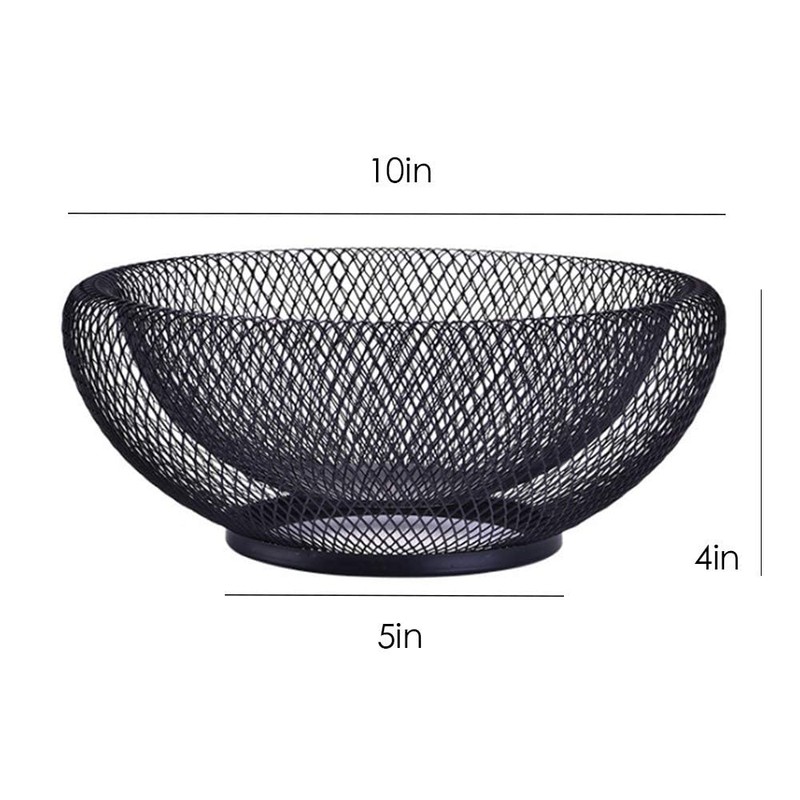 HYOATREA Mesh Fruit Bowl Decorative Fruit Basket Metal Candy Dish