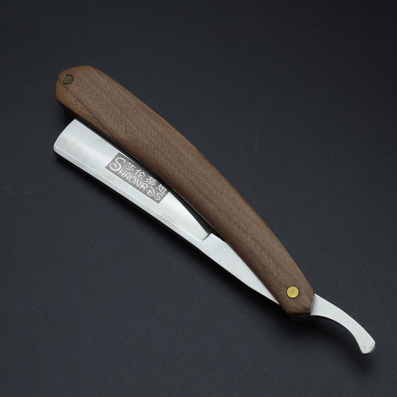 Herren Rasierpinsel Rasiermesser mit Box Manuelle Classic Wood Griff Barber