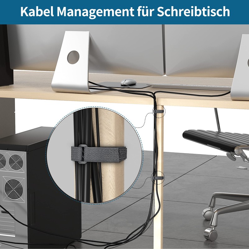 FINIBO 12.5 m Velcro Tape with 50 Buckles and 10