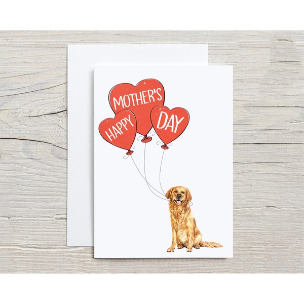 Tinesa Happy Mother's Day from your Golden Retriever Dog Card mothers day message dog mom card (Folded 5x7)