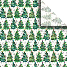Printed Christmas Gift Tissue 20" x 30", Trees (24 Folded Sheets) Decorative Wrapping Tissue Paper for Holiday Gifts, Bags, Crafts