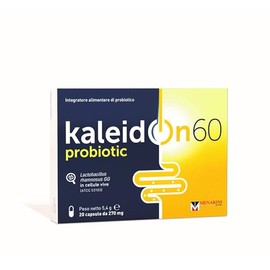 KaleidOn 60 probiotic capsule - Integratore alimentare a base di Lactobacillus rhamnosus GG che favorisce l'equilbrio della flora intestinale, 20 capsule da 270 mg, peso netto 5,4 g